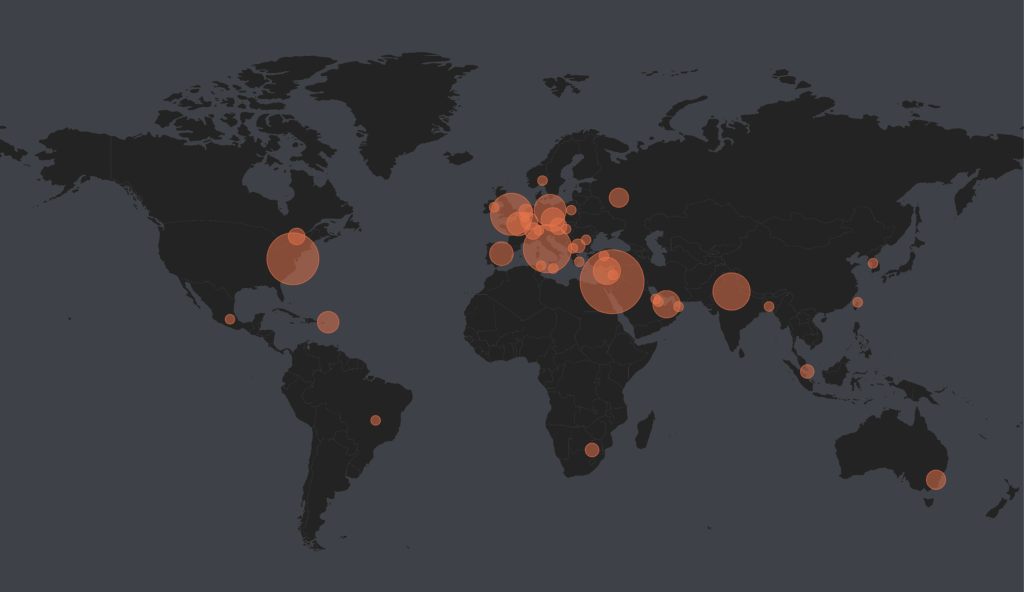 Map of the global spyware market